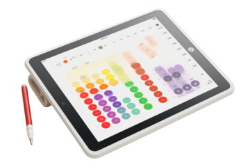 Digital Canvas: Tablet and Pen Unite in Creative Harmony. On White or PNG Transparent Background.