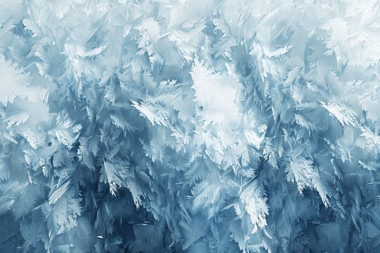 A 3D-rendered ice texture close-up, showing detailed frost and icicle formations, ideal for cold environment backdrops