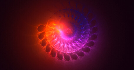 3D manual rendering abstract multicolor supernova fractal light background. Its not AI Generatd illustration.