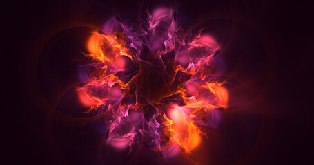 3D manual rendering abstract colorful fractal light background. Its not AI Generatd illustration.