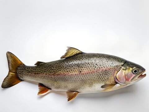 trout fish on white background