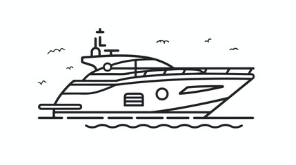 Yacht transport vehicle line icon vector. yacht trans