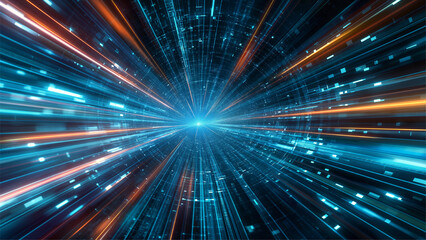 Obraz premium abstract technology background of high speed global data transfercomputing cyber attack 
