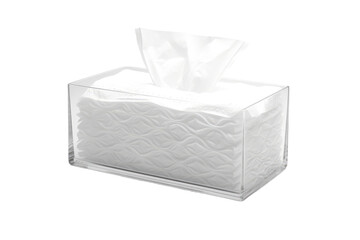 The Soft Cloud: Tissue Dispenser Filled With Fluffy Tissue Papers. On White or PNG Transparent Background.