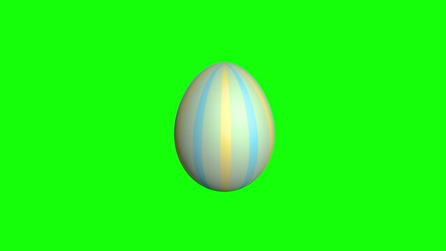 set of colorful rotating Easter eggs on green screen background, looping animation, suitable for easter event or graphic motion purpose.