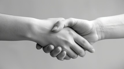 Cooperation: Two hands coming together in a handshake