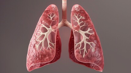 Depict the delicate exchange of gases within the lungs in pulmonology , unique hyper-realistic illustrations