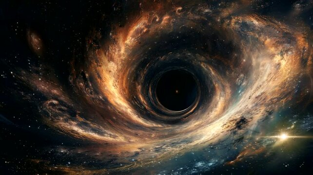 Interstellar blackhole travel scene, animated virtual repeating seamless 4k