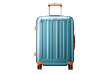 Fototapeta premium Rolling Dreams: A Blue Suitcases Journey. On White or PNG Transparent Background.