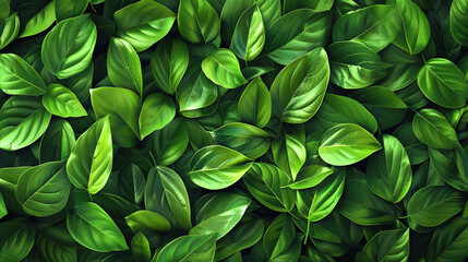 Background of Green Foliage in Full Surface