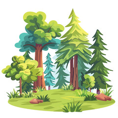 Forest landscape icon image cartoon vector illustra