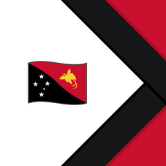 Papua New Guinea Flag Abstract Background Design Template. Papua New Guinea Independence Day Banner Social Media Post. Papua New Guinea Cartoon