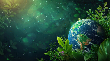 Graphic Illustration of Earth in Environmental Concept