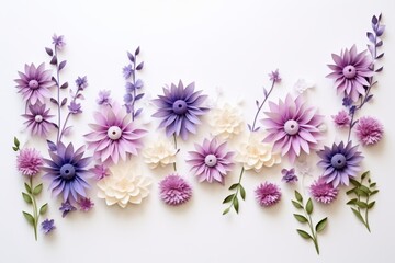 Pattern flowers on white background