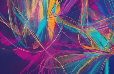 Abstract background in colorful chaotic wax crayon drawing style - obrazy, fototapety, plakaty