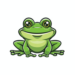 Frog logo. Abstract frog on white background cartoo