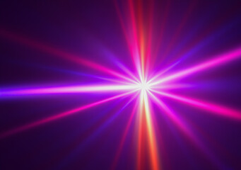 Obraz premium Iridescent sparkling glow. Led neon purple pink gold glowing. Refraction of rays through a prism.