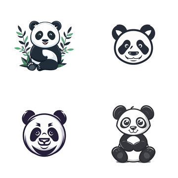 Panda Face logo concept vector illustration
 