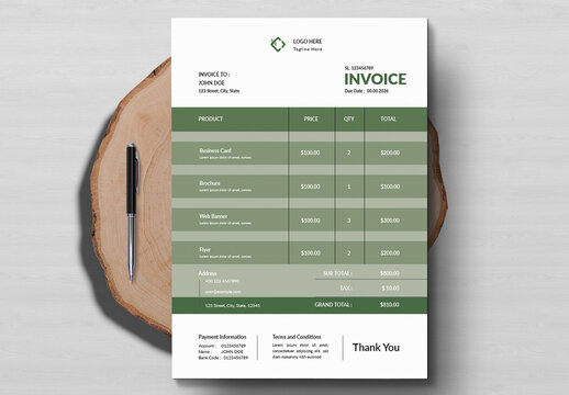 Minimal Invoice Layout Design
