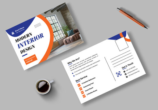 Modern Interior Design Postcard