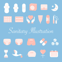 シンプルなサニタリーイメージのイラスト集