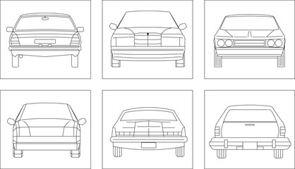 Adobe Illustrator Artwork Vector illustrator design sketch of a car seen from the front