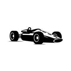 Obraz premium Muscle car Silhouette logo, emblems and badges isolated on white background. Old american car from 60s.