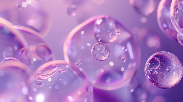 Abstract Purple water bubbles background - Powered by Adobe