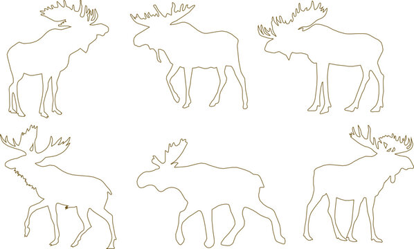 Adobe Illustrator Artwork vector sketch illustration design silhouette of a deer with long antlers