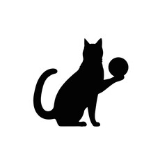 a cat playing with a ball