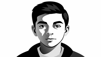 Teenage Boy Portrait Vector Expressive Face 