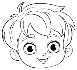 Vector illustration of a happy young boy's face.