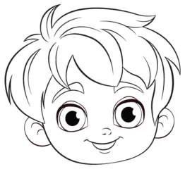 Photo sur Plexiglas Enfants Vector illustration of a happy young boy's face.