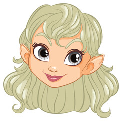 Charming elf girl with green hair and ears