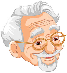 Vector illustration of a smiling senior man