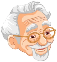 Fotobehang Kinderen Vector illustration of a smiling senior man