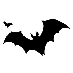 Black silhouettes of bats on a white background