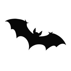 Black silhouettes of bats on a white background