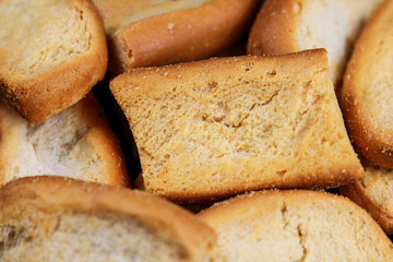 Slices of toast as a background