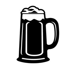 Glass mug of beer. Hand drawn vector illustration isolated on white.