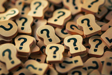 Wooden question mark background