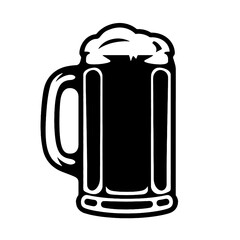 Glass mug of beer. Hand drawn vector illustration isolated on white.