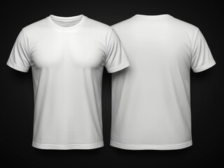 White Tee-shirts back and front on black background