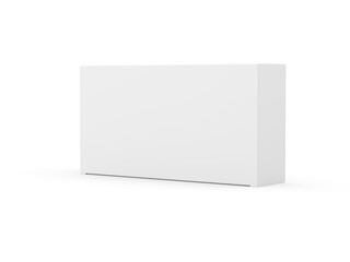 3d Empty White Rectangular Cardboard Box Mock Up Design Isolated On White Background 3D Illustration