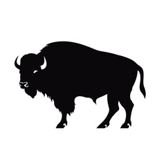 silhouette  of American bison, or buffalo