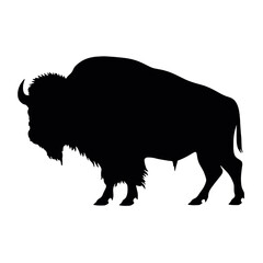 silhouette  of American bison, or buffalo