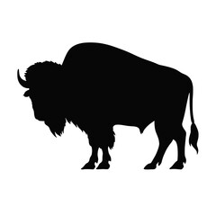 silhouette  of American bison, or buffalo