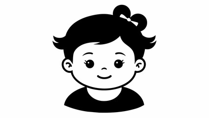 Adorable Baby Girl Portrait Vector Illustration 