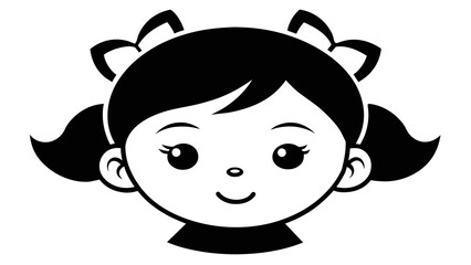 Adorable Baby Girl Portrait Vector Illustration 
