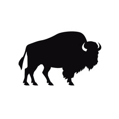 silhouette  of American bison, or buffalo